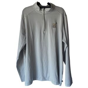 Cutter & Buck Navy Midshipment Stripe Quarter Zip‎ Pullover Men L